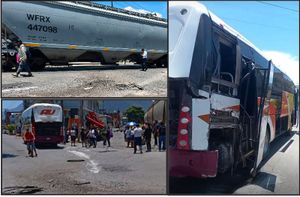 TREN ARROLLA AUTOBUS AU