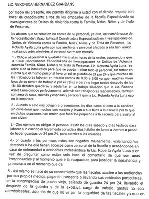 ¡DENUNCIAN A LA FISCALA ESPECIAL! -"Nos Obligan a Presentarnos los Días Lunes al Acto a la Bandera"