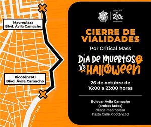 ¡CIERRAN BULEVAR POR RODABA DEL DÍA DE MUERTOS!