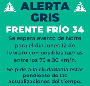 ¡PRENDEN ALERTA GRIS POR NORTE!