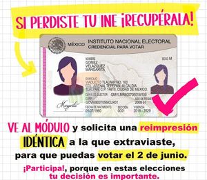 ¡PONEN FECHA A REIMPRESIÓN DE CREDENCIAL PARA VOTAR!