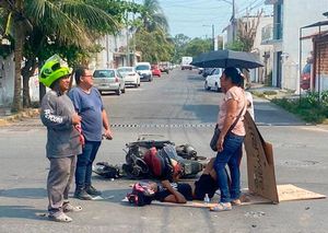 ¡TRANCAZO DE TAXI Y “JINETE DE ACERO”!