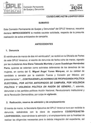 ¡SE LA REVIRA EL OPLE! - *Desecha Queja Por Supuesta Violencia Política en Razón de Género Contra Chío