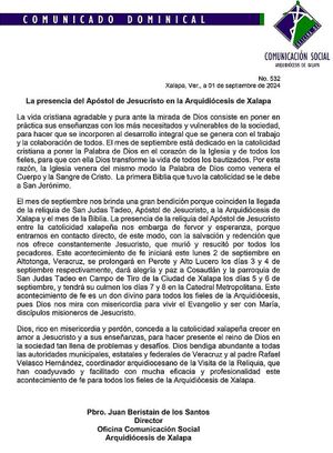 ¡LLEGA LA RELIQUIA DE SAN JUDAS TADEO!