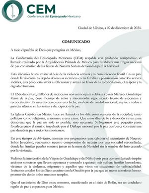 ¡QUE YA LE PAREN! - PIDE LA IGLESIA CATÓLICA