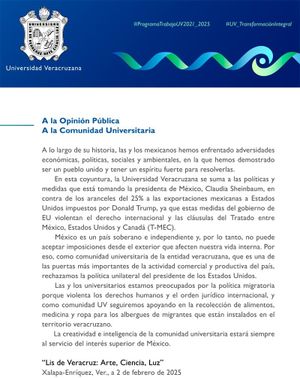¡UNIVERSITARIOS REPRUEBAN COMUNICADO DE RESPALDO DE LA UV PARA CLAUDIA!