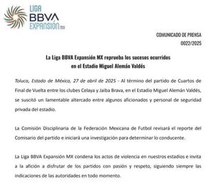 ¡REPRUEBA LIGA DE EXPANSIÓN LO OCURRIDO EN CELAYA; INDAGAN!