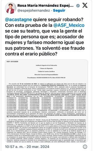 ¡CASTAGNÉ DEMANDA A ROSA!