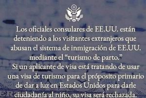 ¡NIEGA CONSULADO DE EU VISA POR "TURISMO DE PARTO"!
