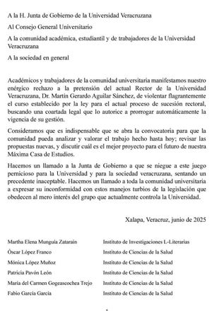 ¡SEGUNDA CARTA AL RECTOR!