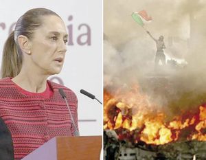 ¡PROTESTA VIOLENTA EN LA CON BANDERA MEXICANA ES MONTAJE: GOBIERNO!