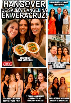 NOTI-MEME | - EL HANGOVER DE SALMA Y ANGELINA EN VERACRUZ!