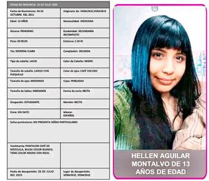 ¡DESAPARECIÓ HELLEN AGUILAR DE 13 AÑOS!