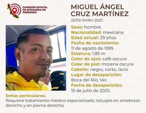 ¡MIGUEL ÁNGEL CRUZ SE ENCUENTRA DESAPARECIDO!