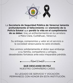 ¡EN CUMPLIMIENTO DE SU DEBER! - *Confirma la SSP fallecimiento de un elemento...