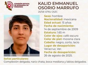 ¡EMMANUEL OSORIO MARRUFO DESAPARECIÓ EL 26 DE AGOSTO!