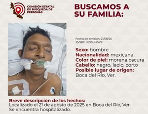 ¡BUSCAN A FAMILIARES DE HOSPITALIZADO EN BOCA DEL RÍO!
