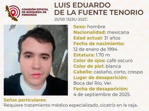 ¡LUIS EDUARDO DE LA FUENTE DESAPARECIÓ EN BOCA DEL RÍO!