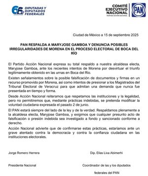 ¡TRUENA EL PAN NACIONAL! - *Respalda a Maryjose, intento de fraude en elección de Boca del Río