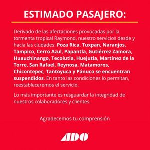 ¡SUSPENDE EL ADO LAS CORRIDAS HACIA EL NORTE DEL ESTADO!