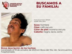 ¡BUSCAN A FAMILIARES DE HOMBRE HOSPITALIZADO EN BOCA DEL RÍO!
