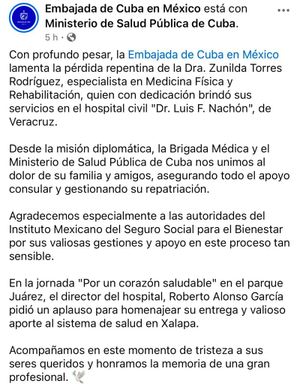 ¡MUERE MÉDICA CUBANA! - EN EL HOSPITAL DE XALAPA