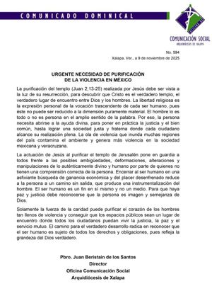 ¡NO QUIEREN VIOLENCIA! - IGLESIA CATÓLICA