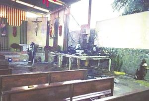 ¡INCENDIO EN PARROQUIA PROVOCADO POR COHETE!