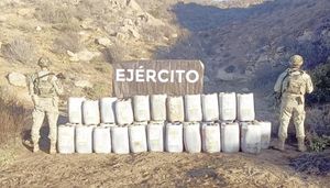 ¡ENCUENTRAN BAJO TIERRA 2 MIL LITROS DE PRECURSORES QUÍMICOS!