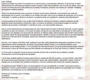 ¡“MI PADRE NUNCA ESTUVO DETENIDO”! - SALE JAVIER A DEFENDER A FIDEL