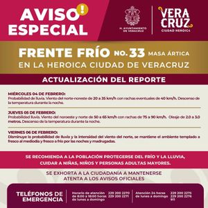 ¡OTRO NORTE  TRAE EL FRENTE FRÍO 33! - *Y heladas en zonas montañosas