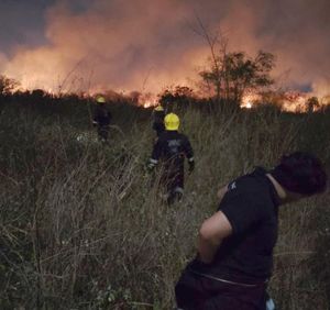 ¡BOMBEROS COMBATEN QUEMA DE PASTIZAL EN LAS BAJADAS Y ALBATROS!