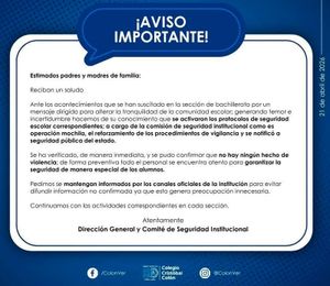 ¡ACTIVAN EL OPERATIVO MOCHILA! - *En bachillerato del Cristóbal Colón, tras amenaza