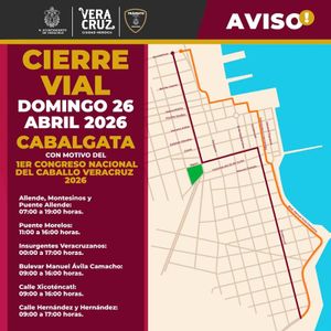 ¡MEGA-OPERATIVO POR CABALGATA! - *Cierres viales y de limpieza por Cabalgata nacional en Veracruz puerto