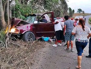 ¡CINCO HERIDOS AL IMPACTARSE CAMIONETA CONTRA UN ÁRBOL!