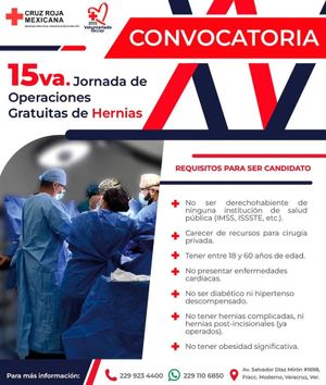 ¡CRUZ ROJA LANZA CONVOCATORIA DE CIRUGÍAS DE HERNIA GRATUITAS!