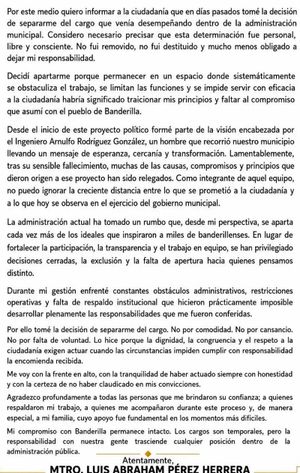 ¡RENUNCIA EL SECRETARIO! - DEL AYUNTAMIENTO DE BANDERILLA