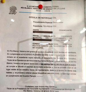 ¡TARJETA ROJA A EXALCALDE! - *De Río Blanco por violencia política de género