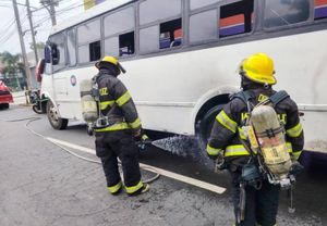 ¡SE LE CALIENTAN LOS FRENOS Y ARDE CAMIÓN RUTA TEJERÍA!