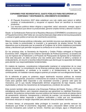 ¡NO MÁS IMPUESTOS! - COPARMEX