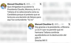 ¡“GRACIAS MIL”: MANUEL CLOUTHIER AGRADECE A MORENA DEJAR FUERA A SU HERMANA TATIANA EN NUEVO LEÓN!