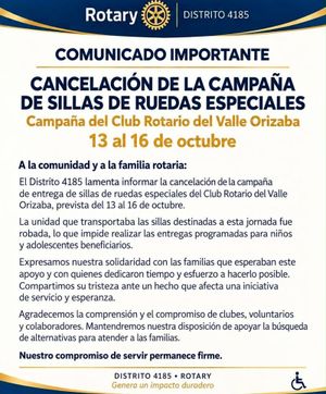 ¡SE ROBAN CAMIÓN CON 250 SILLAS DE RUEDAS DEL CLUB ROTARIO DE ORIZABA!