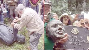 ¡‘DECAPITAN’ ESTATUA DE CALDERÓN!
