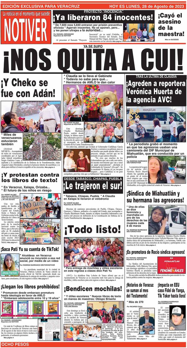 LA PORTADA - LUNES, 28 DE AGOSTO 2023