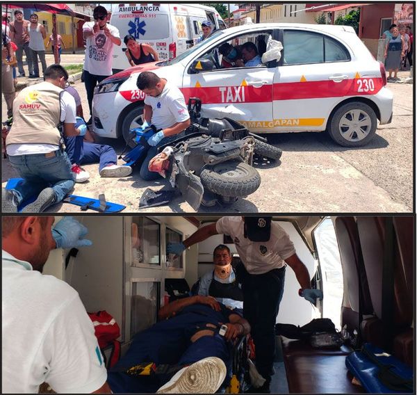 ¡HACEN CHUZA MOTOCICLISTA Y TAXI EN COSAMALOAPAN!