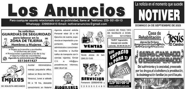 ...LOS ANUNCIOS, AVISOS Y DEMÁS! - DOMINGO, 24 DE SEPTIEMBRE 2023