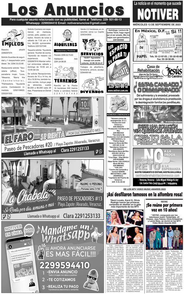 ...LOS ANUNCIOS, AVISOS Y DEMÁS! - MIÉRCOLES, 13 DE SEPTIEMBRE 2023