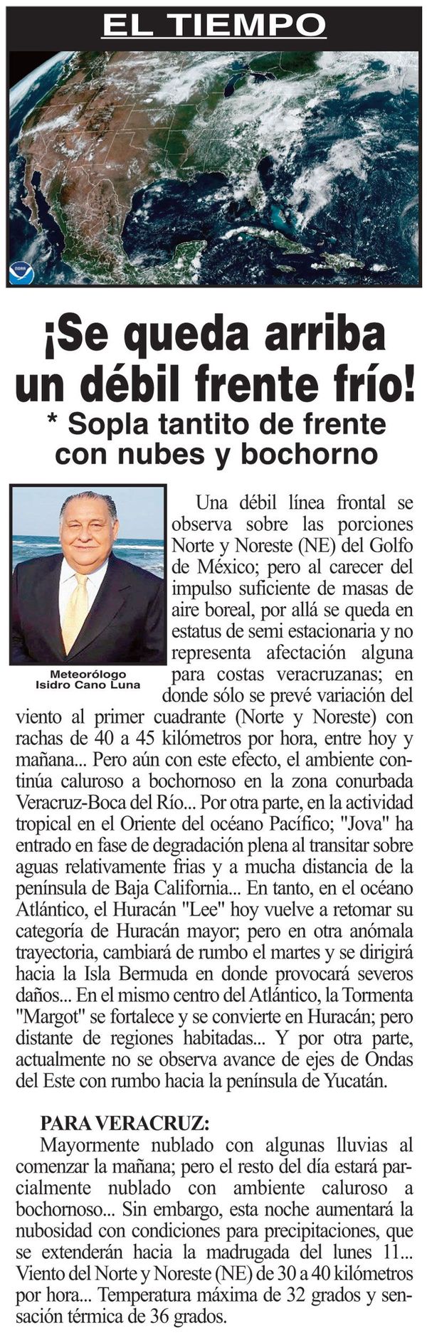 ¡SE QUEDA ARRIBA UN DÉBIL FRENTE FRÍO!