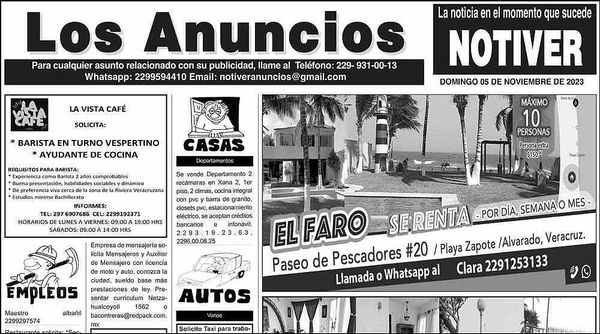 ...LOS ANUNCIOS, AVISOS Y DEMÁS! - DOMINGO, 5 DE NOVIEMBRE 2023
