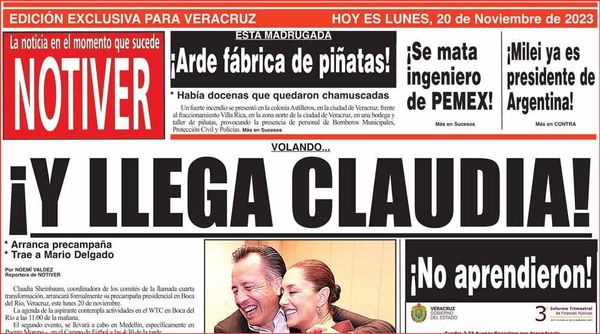 LA PORTADA - LUNES, 20 DE NOVIEMBRE 2023